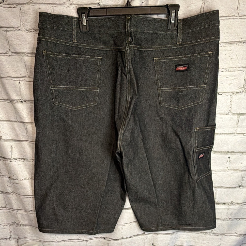 Dickies Sz 42 Mens Loose Baggy Dark Denim Jean Shorts Grunge Skater Carpenter
